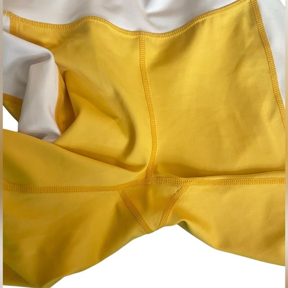 NEW with tags- All Fenix Anthropologie Charlie Yellow/cream 7/8 Legging Small - Picture 11 of 13